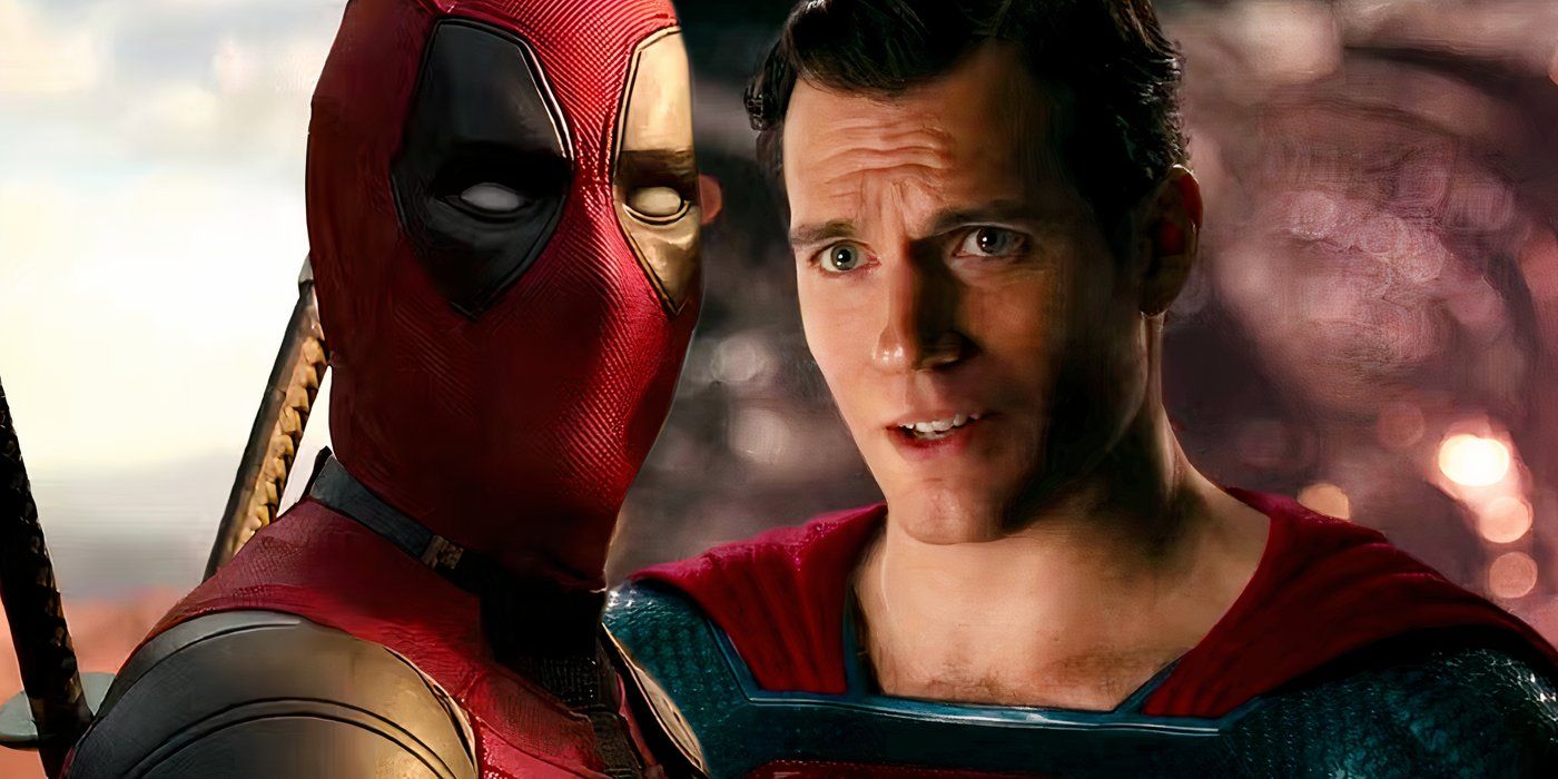 Split image of Superman and Deadpool