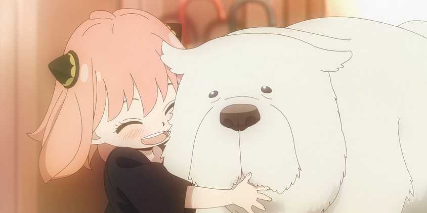 Anya happily hugs Bond on Spy x Family