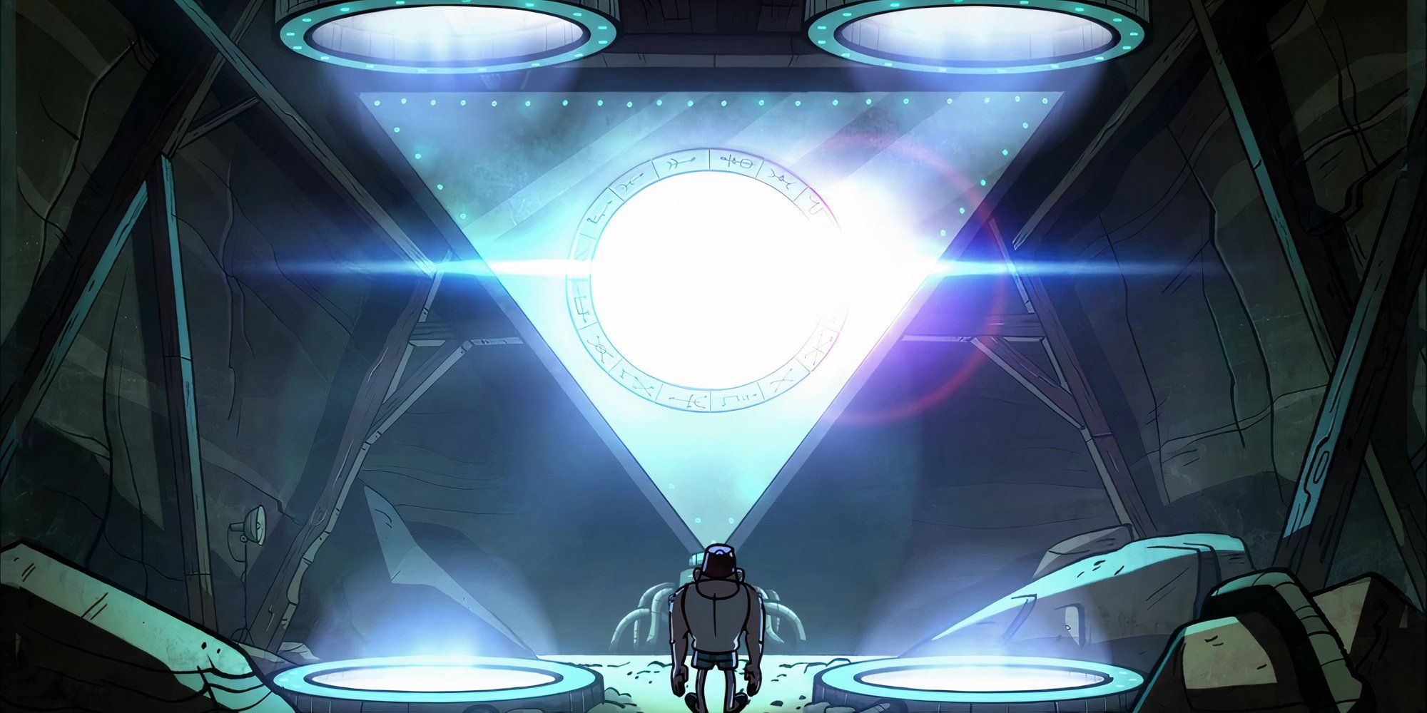 Stan in front of the portal he has built