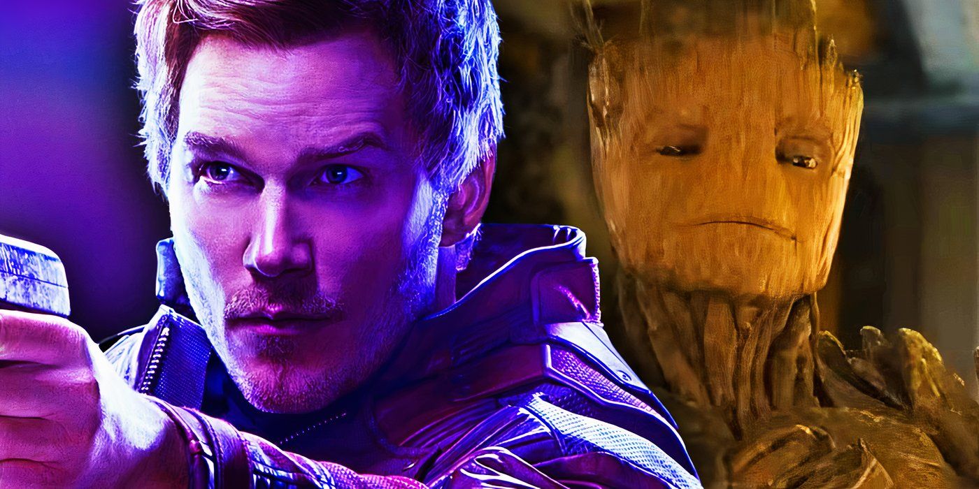 Star-Lord in Avengers Infinity War and Groot in Guardians of the Galaxy Vol. 3