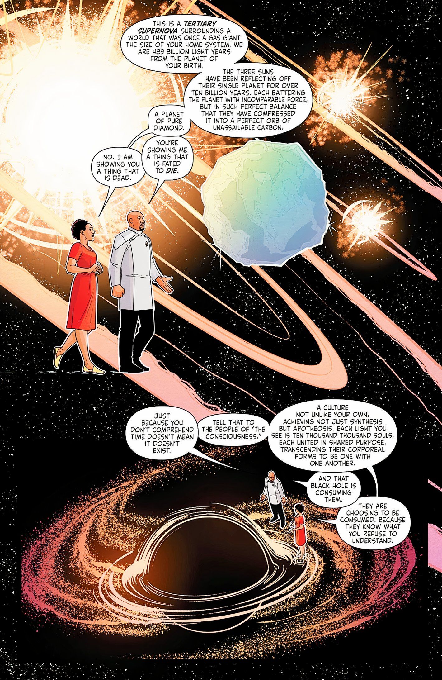 Star Trek #22, a mãe de Benjamin Sisko mostra a ele um planeta de puro diamante, enquanto eles viajam pelo cosmos