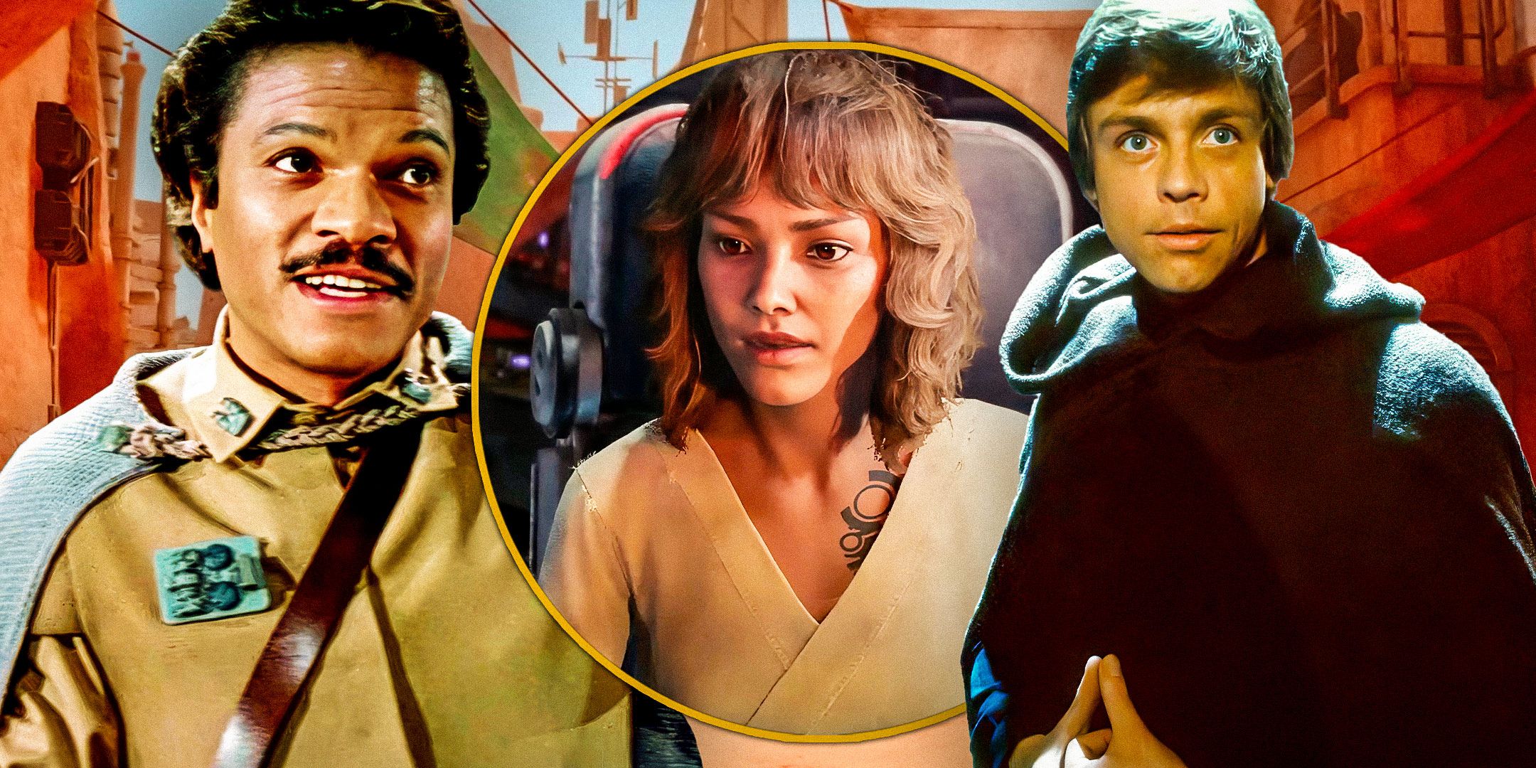 Lando Calrissian, Kay Vess, and Luke Skywalker