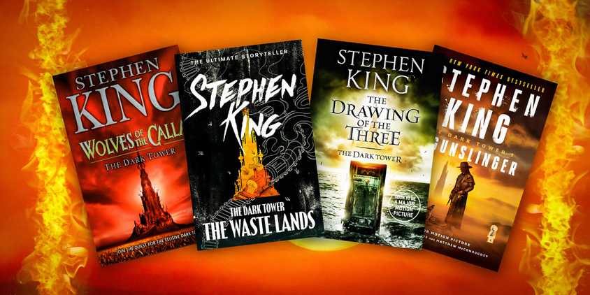 Covers of Stephen King's Dark Tower books
