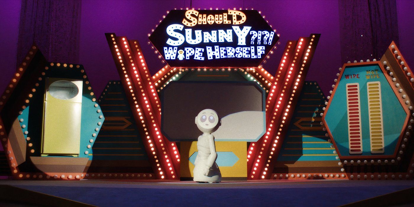 Sunny in the game show “Should Sunny wipe herself?”