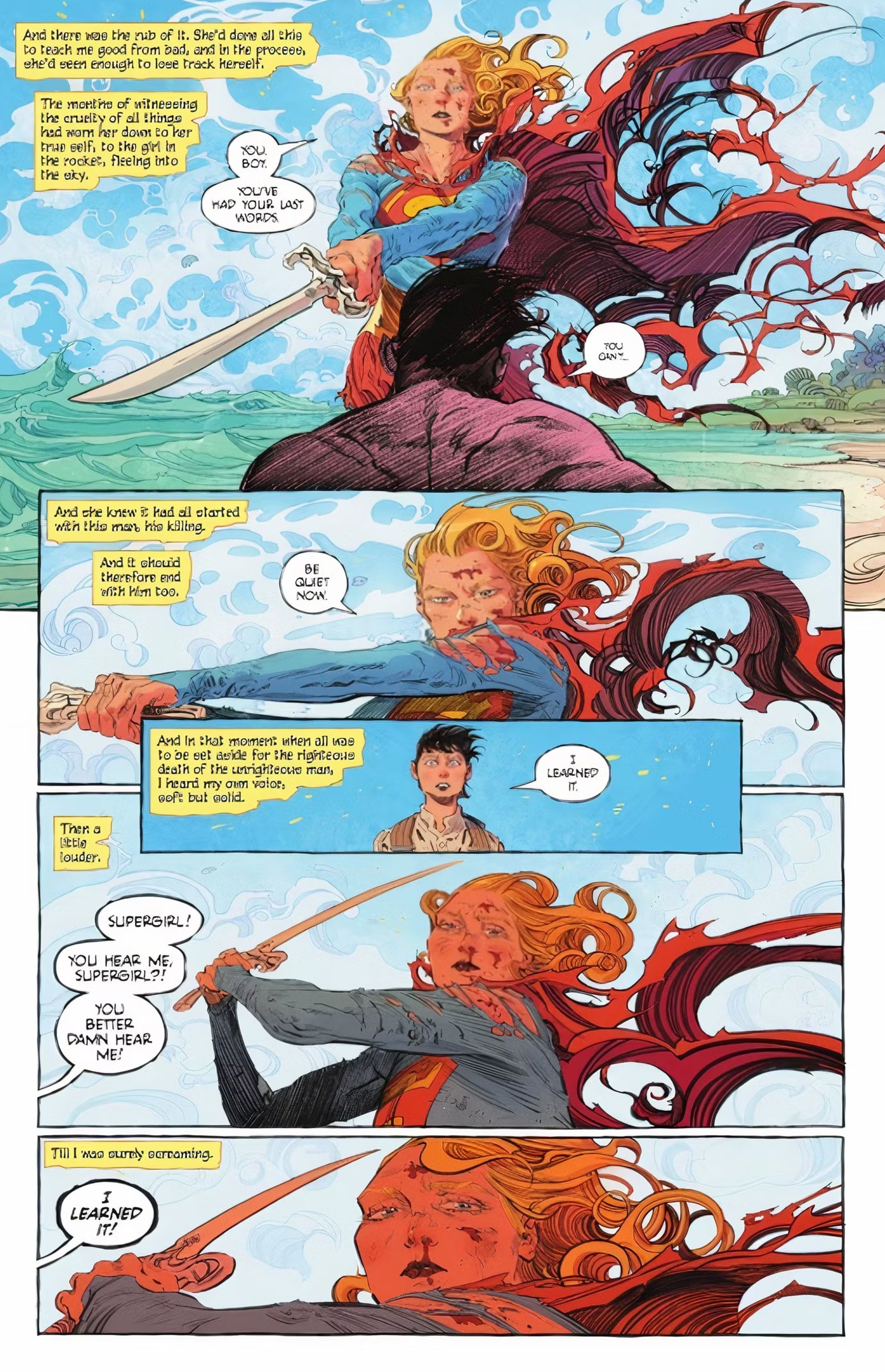 supergirl with a sword