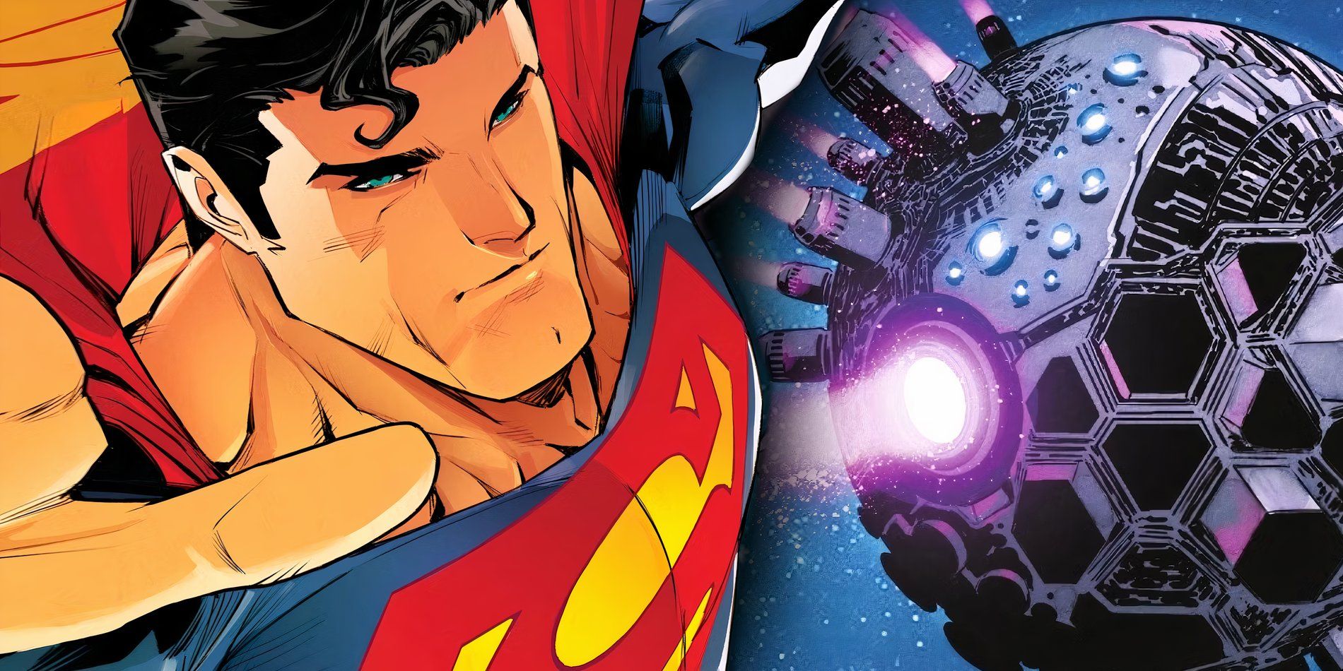 Superman with Brainiac Planet Colu 2 in DC Comics Art
