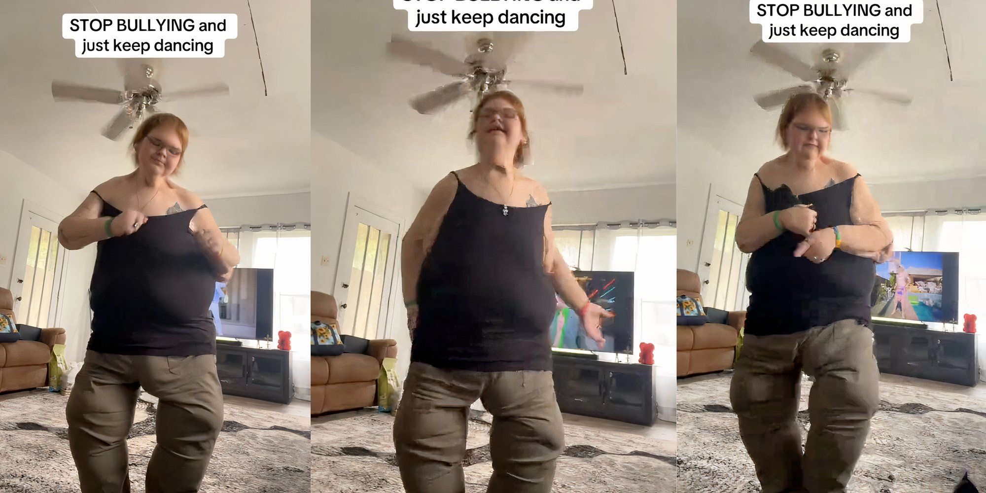 Tammy Slaton in 1000 Lb SISTERS dancing with her black kitten at home