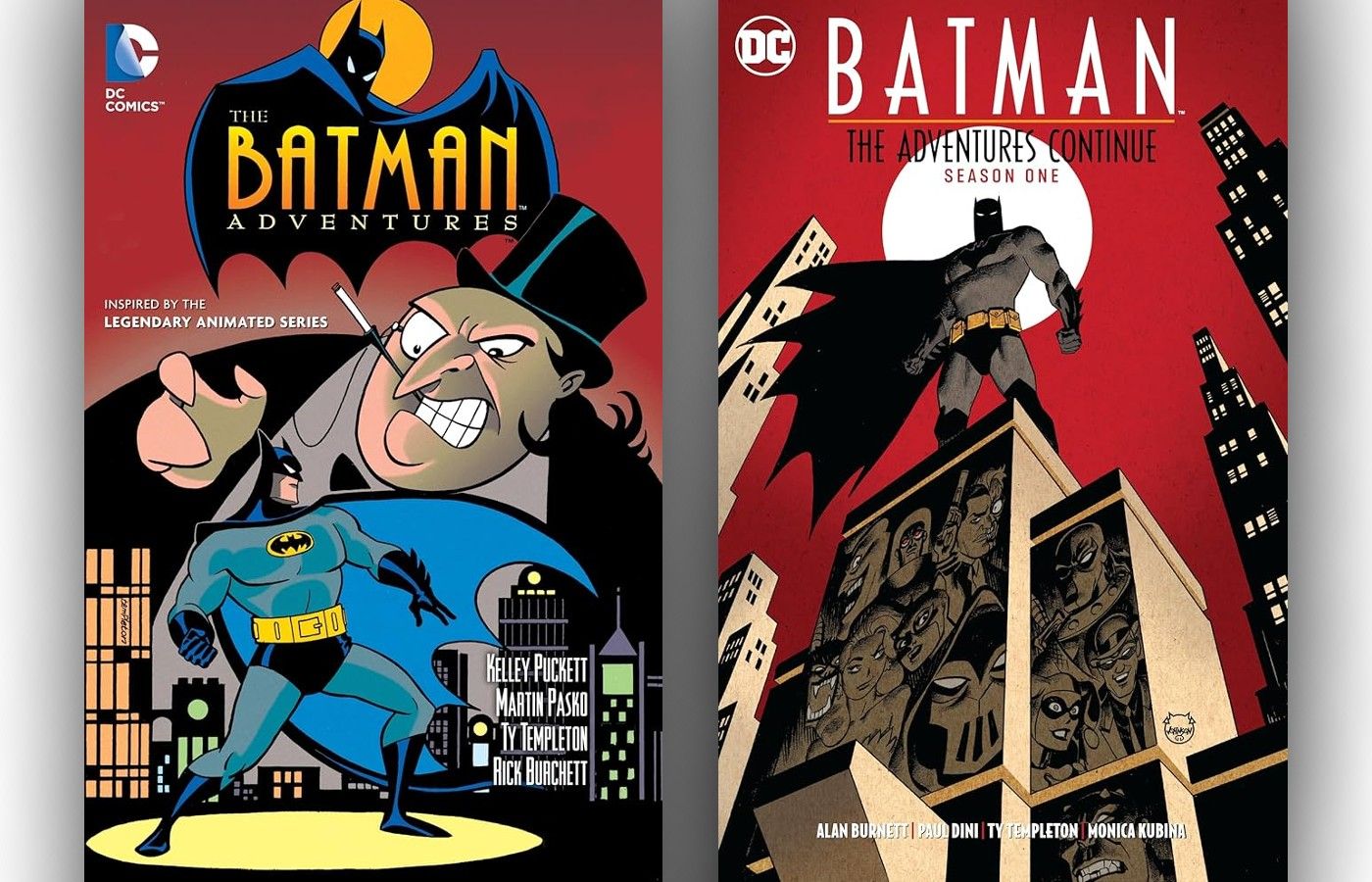 The Batman Adventures e Batman The Adventures Continue capas de quadrinhos