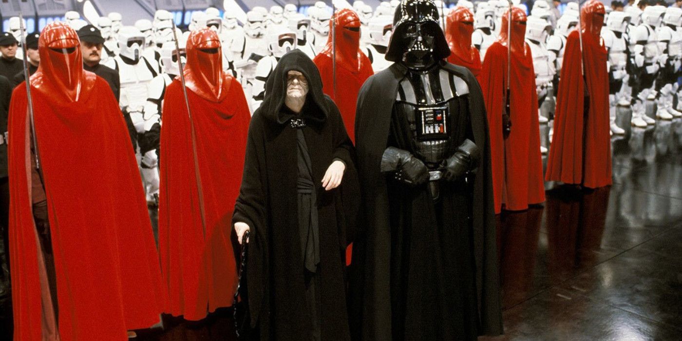 Palpatine Vader, seus guardas e stormtroopers como parte do Império em Star Wars