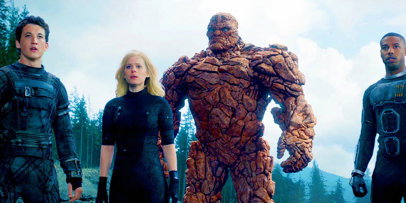 The Fantastic Four team in the woods in 2015