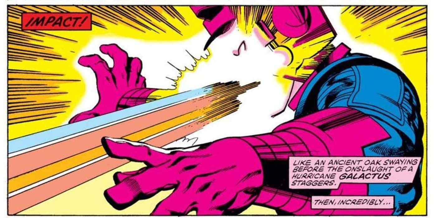 The Thing is used as a sling to attack Galactus in the face in Fantastic Four #243