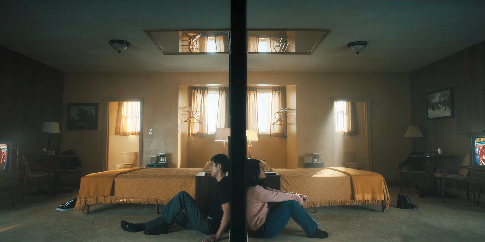 The Umbrella Academy season 4 Ben and Jen at the motel in different rooms