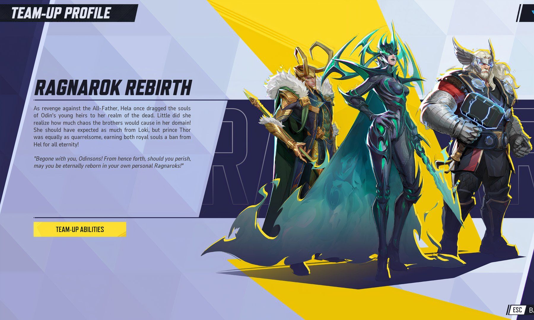 Perfil da equipe Ragnarok Rebirth no jogo