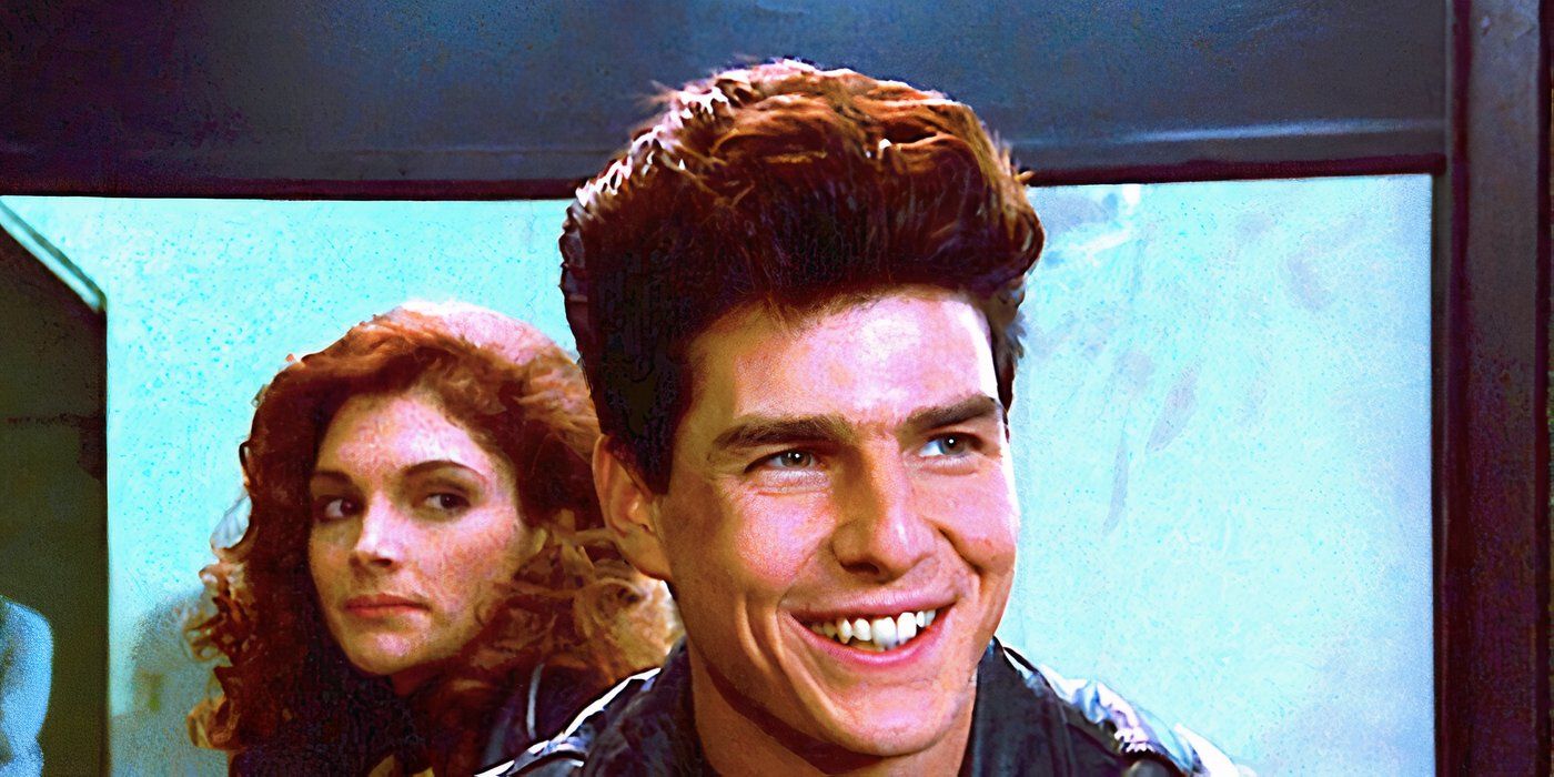 Tom Cruise's Vincent grins in a pool hall in The Color of Money 1986