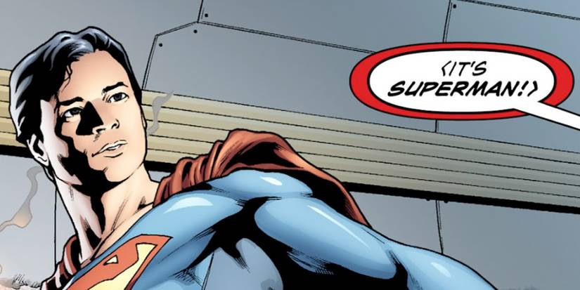 Comic book panel: Tom Welling Clark Kent first panel as Superman in Smallville Season 11 #1