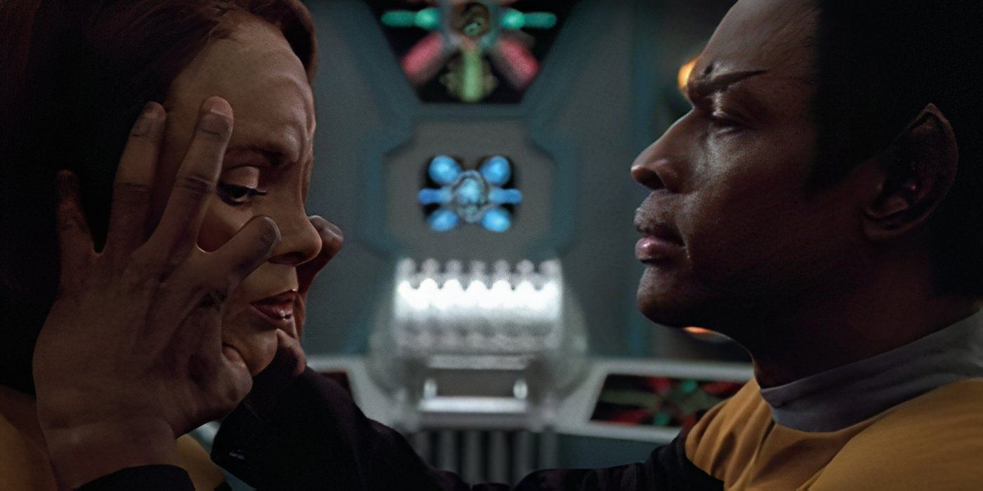 B'Elanna Torres undergoes a mind meld with Tuvok in the episode 