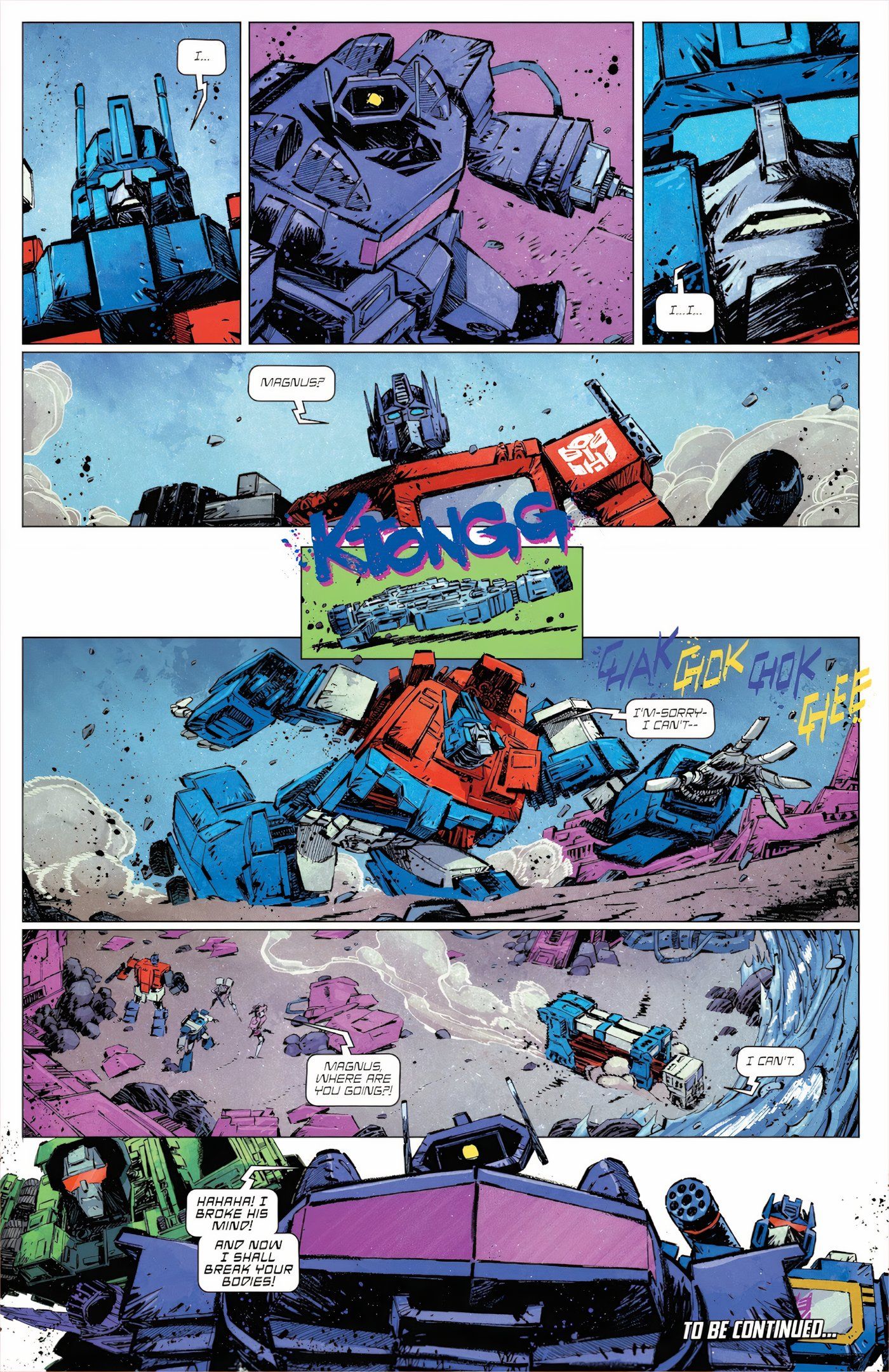 Transformers #11 Ultra Magnus se transforma e foge da batalha.