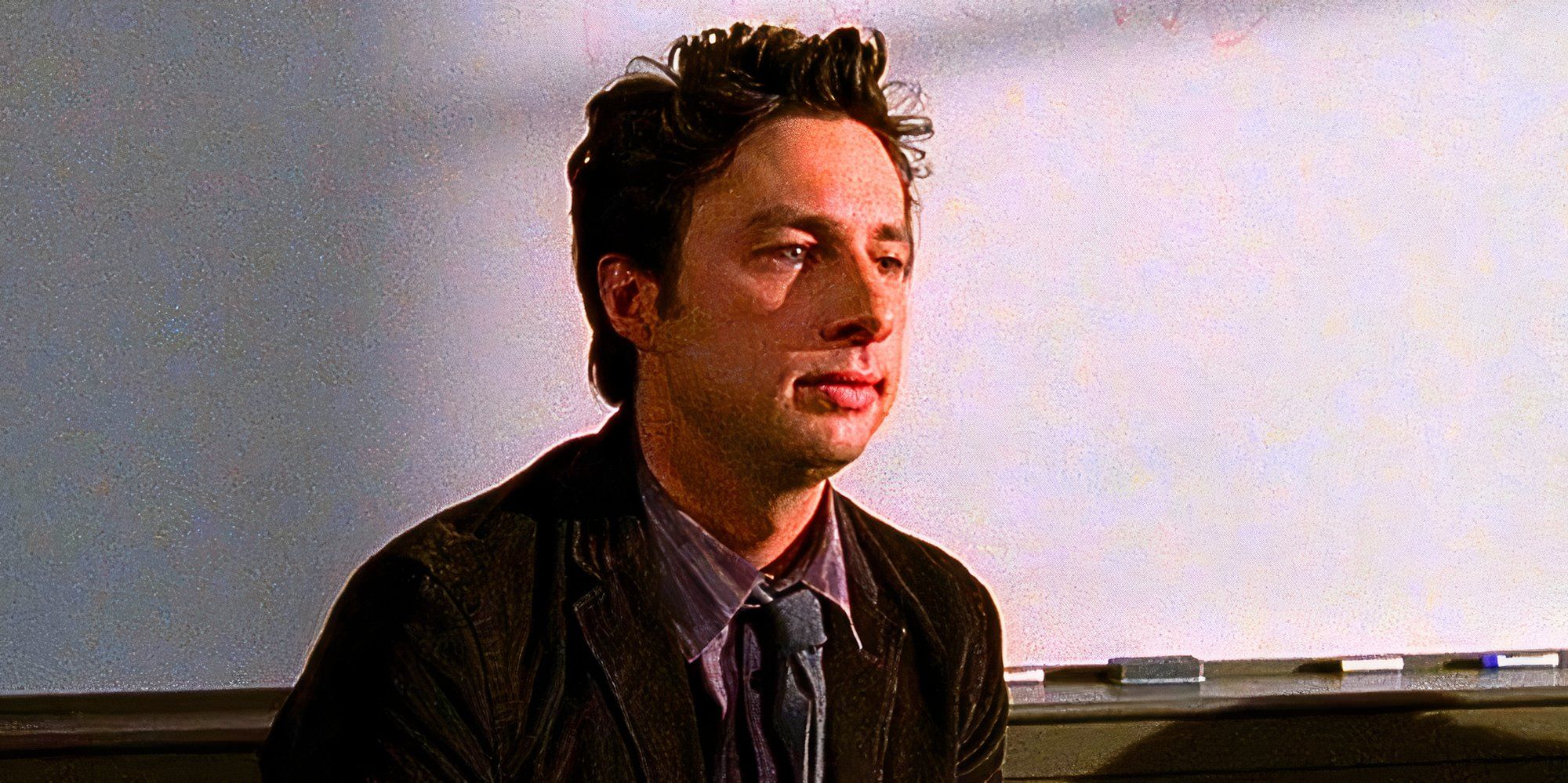 Zach Braff como JD parecendo decepcionado em Scrubs