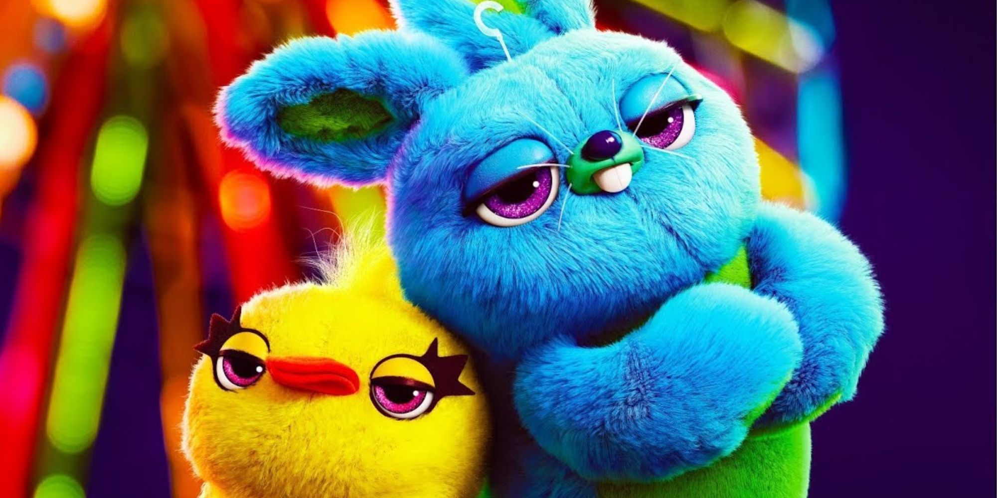 Ducky and Bunny posing for Toy Story 4 promo material