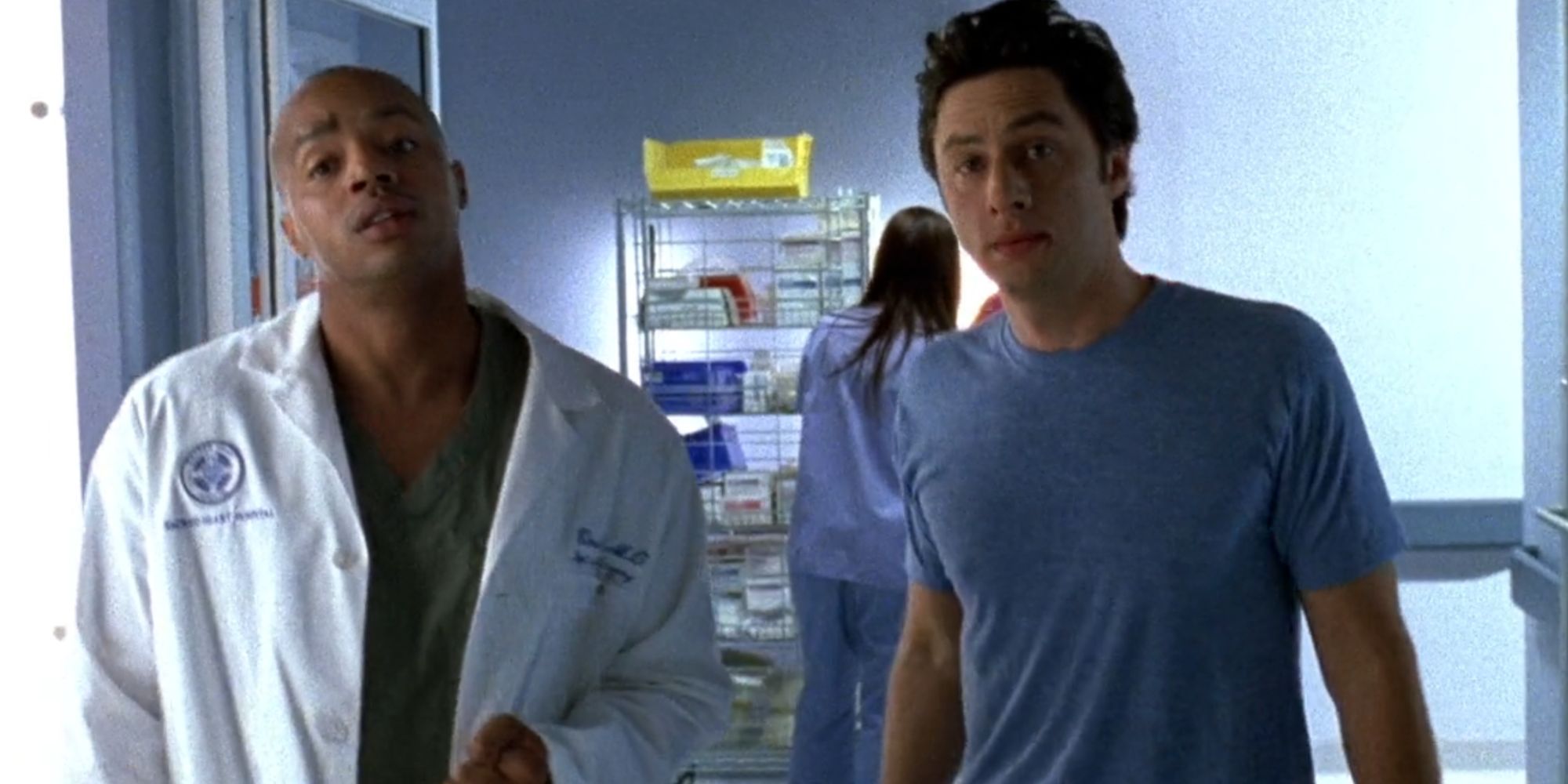 Donald Faison como Turk y Zach Braff como JD en Scrubs