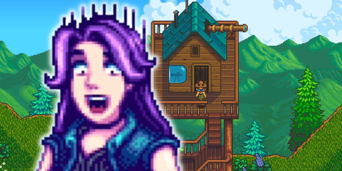 A scared Abigail alongside a fire watch tower in Haunted Chocolatier