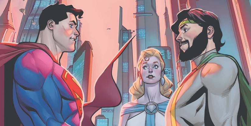 Comic book art: Superman Meets His Father Jor-El