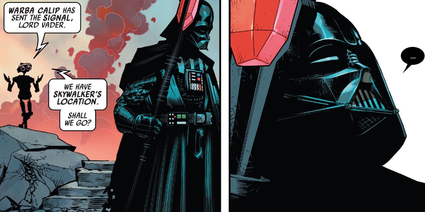 Vader localiza a Luke en Darth Vader #48-1