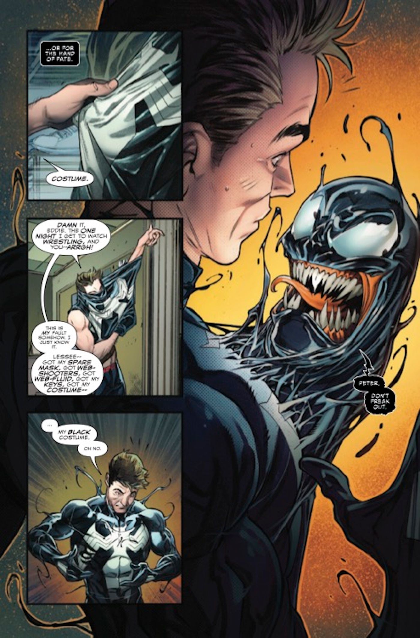 Venom chega ao apartamento de Peter Parker