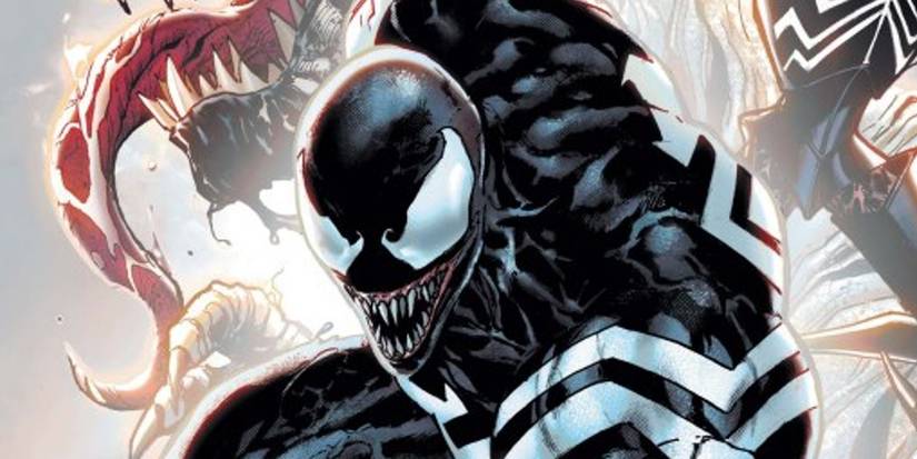 Venom centered with a snarling grin.