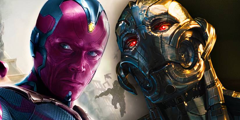 Vision and Ultron in the MCU's Avengers Age of Ultron
