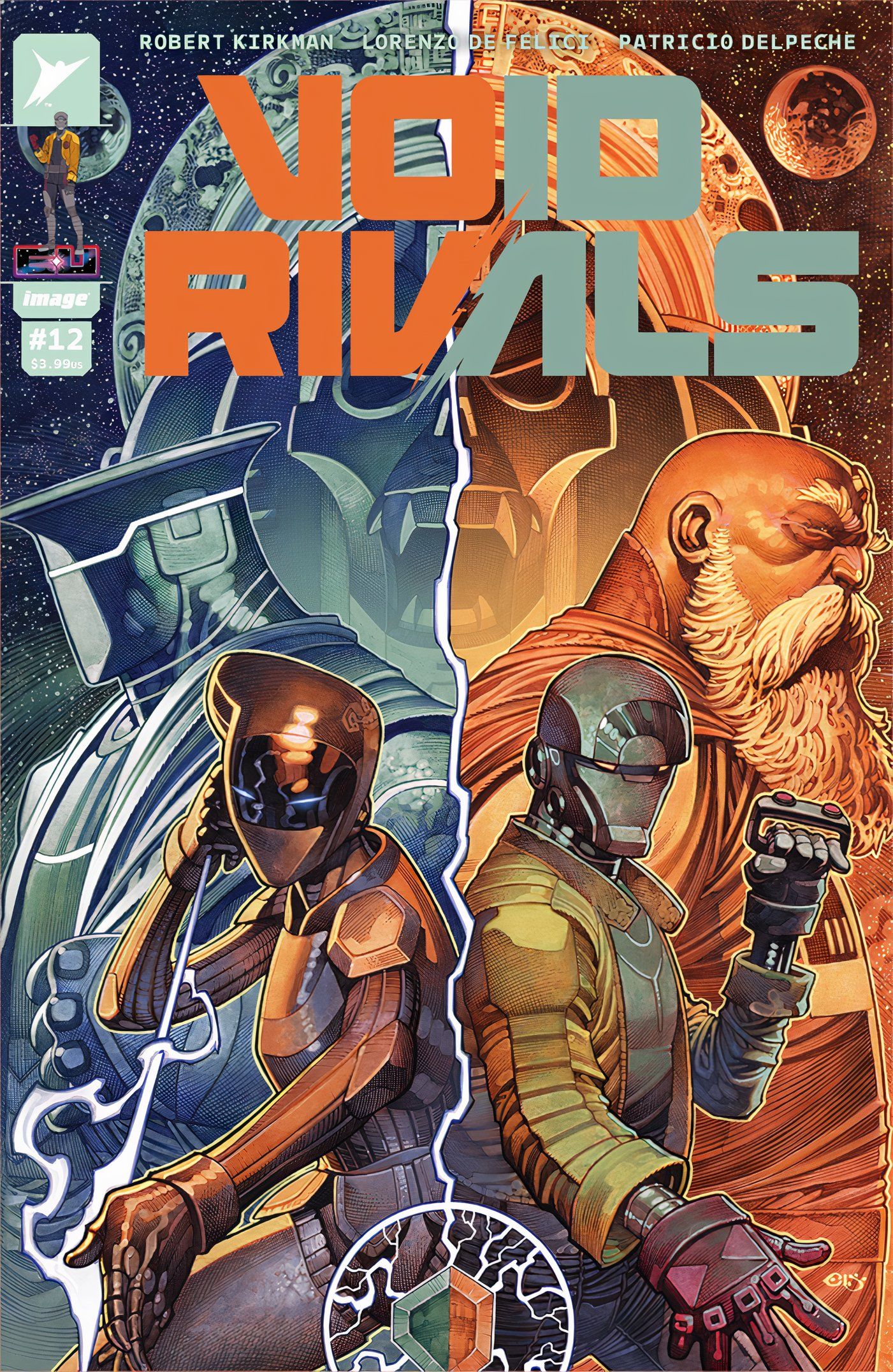 Void Rivals #12 Cover D Darak & Solila com líderes e Juiz Quintesson no BG