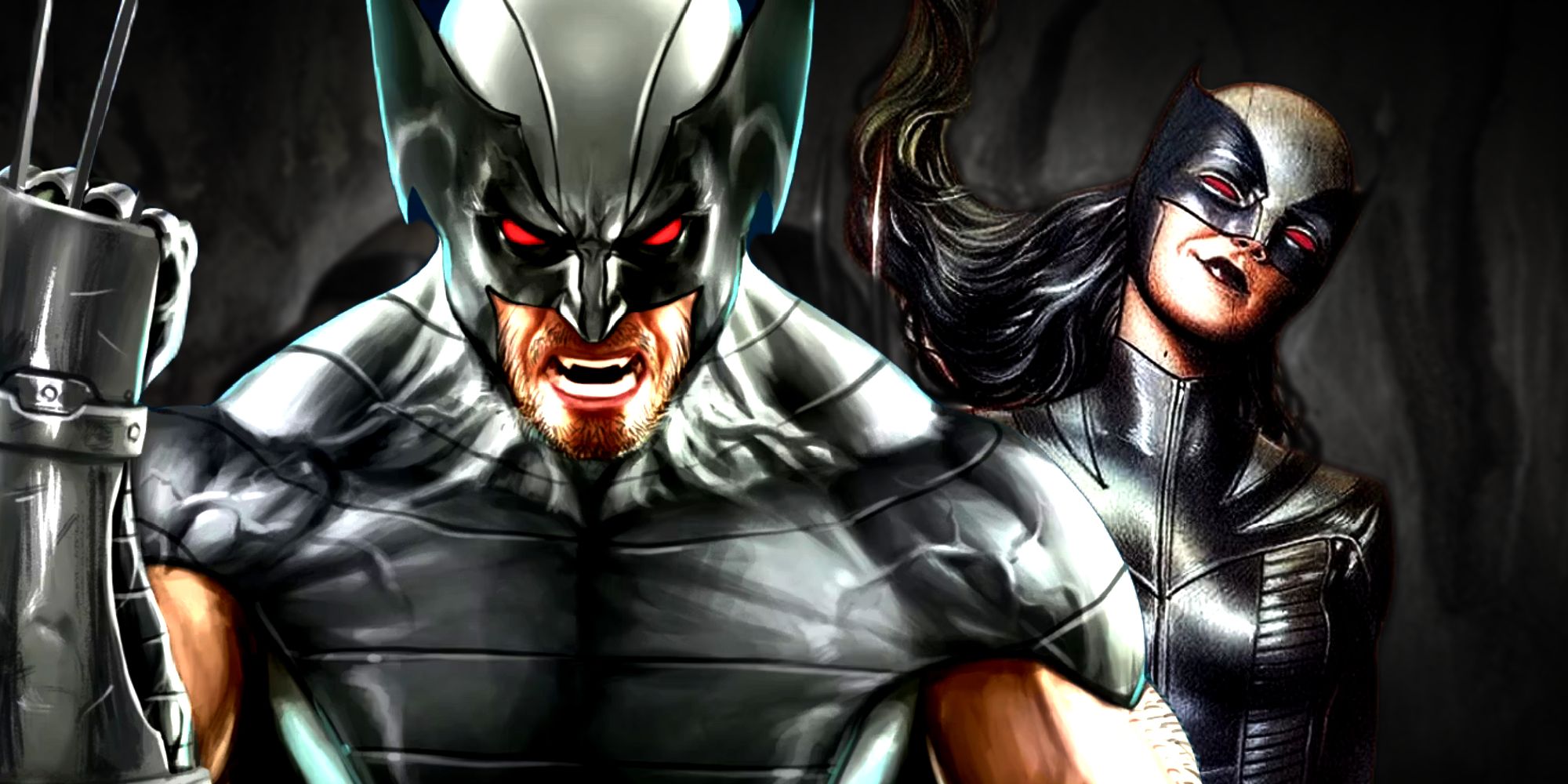 Wolverine and X-23 wearing their black and gray X-Force X-Men costumes