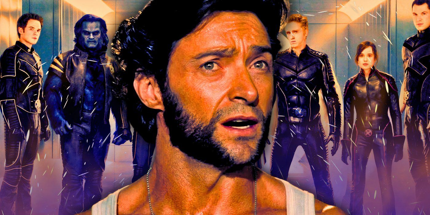 Hugh Jackman as Wolverine with the X-Men team from the last Stand