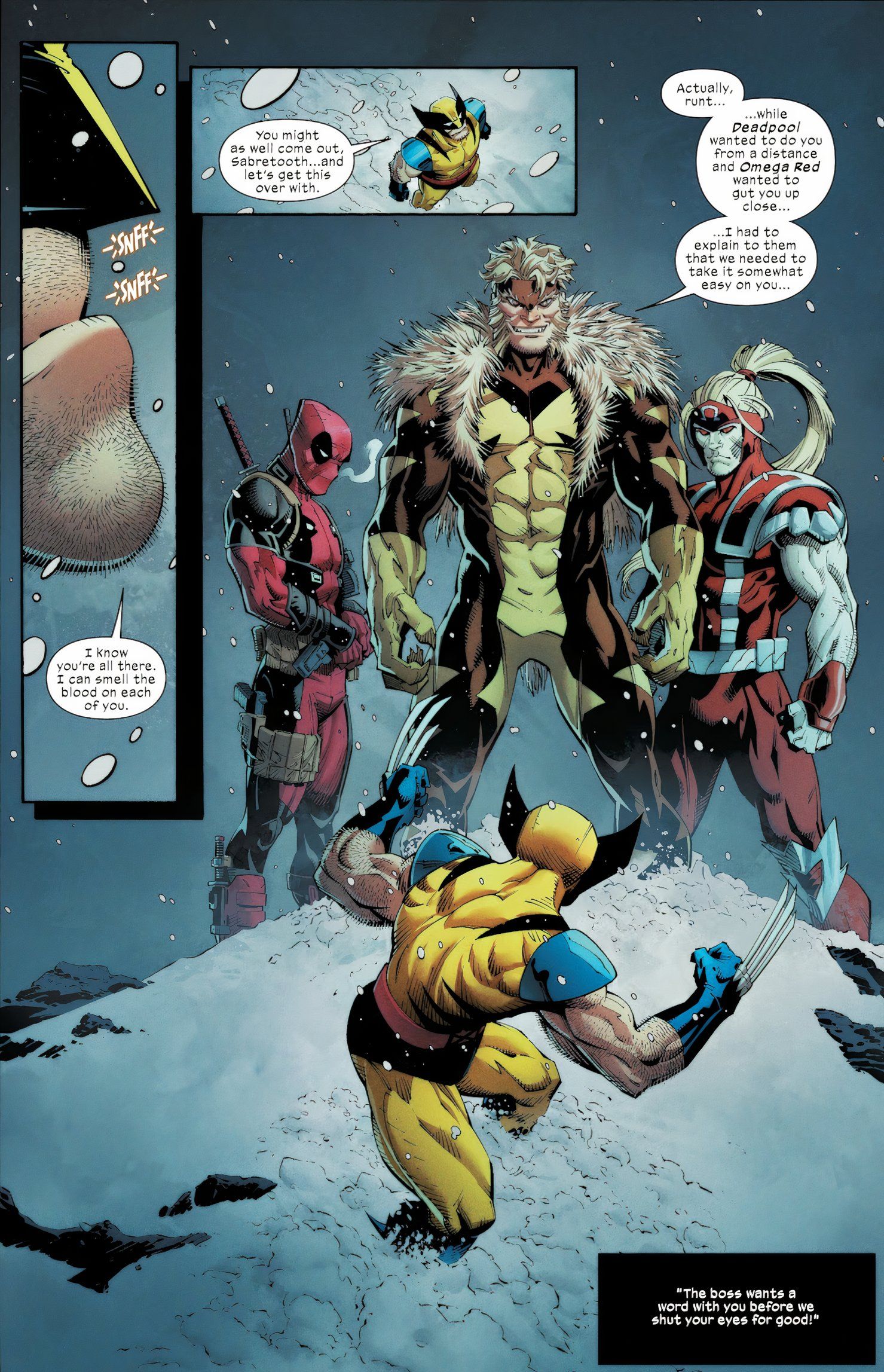 Wolverine Revenge #1 Deadpool, Sabretooth and Omega Red attack Wolverine