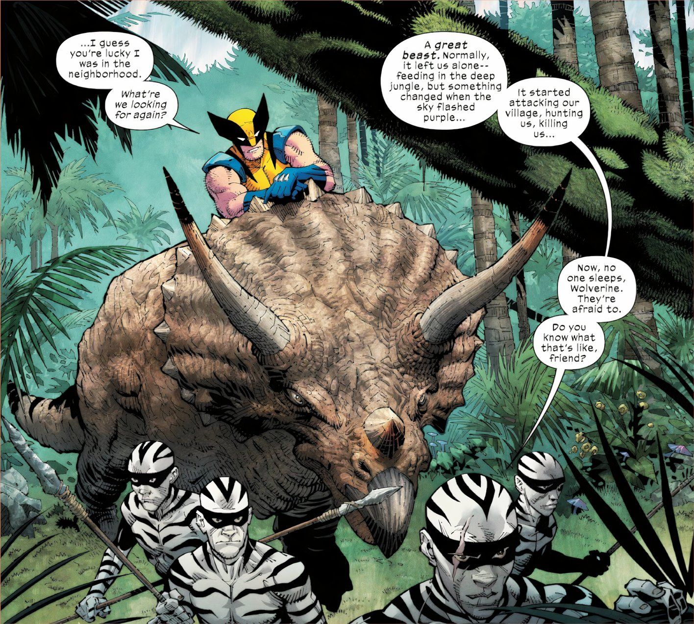 Wolverine Revenge #1 Wolverine rides a Triceratops