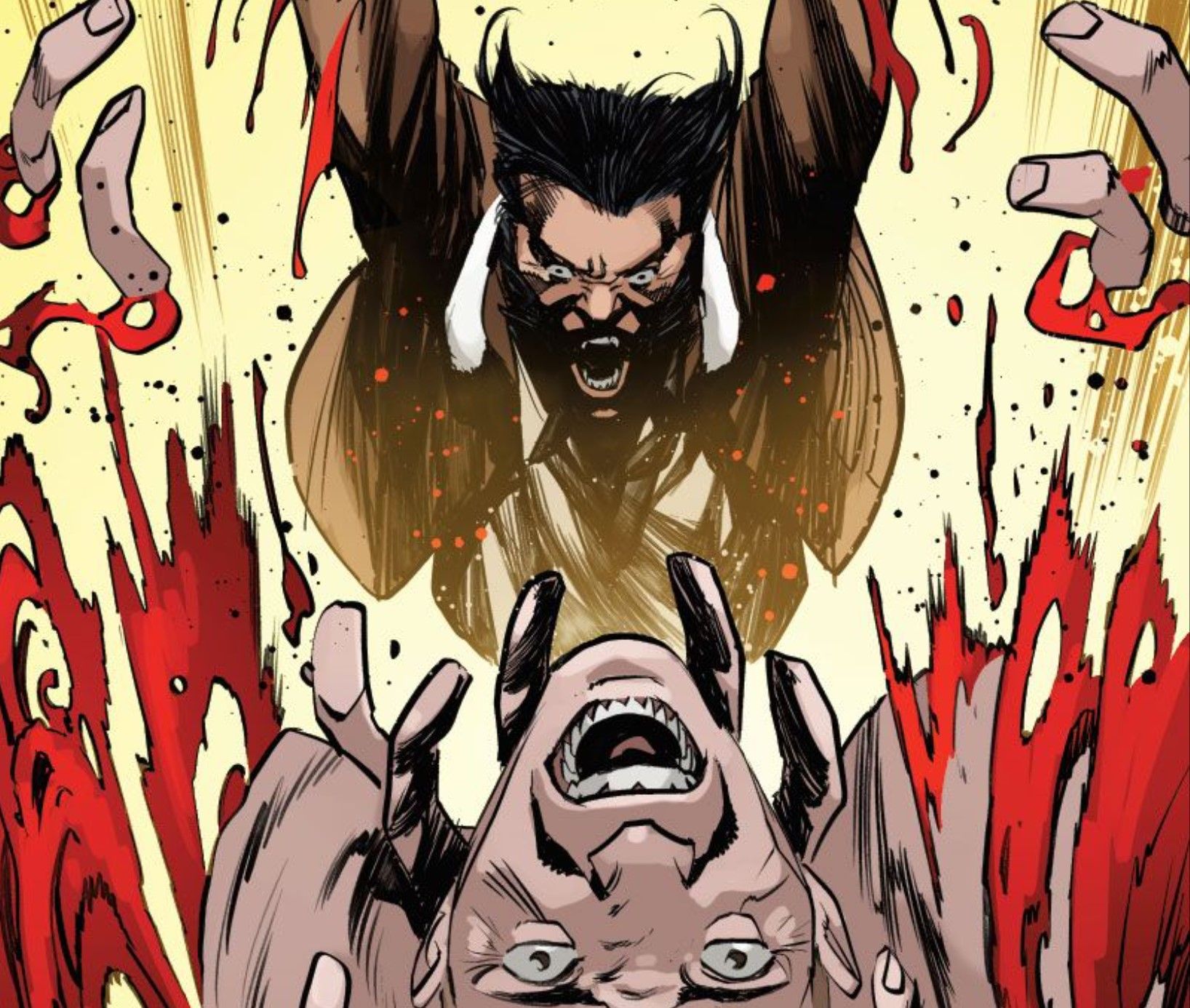 Wolverine contra um homem monstro em Savage Wolverine Infinity Comic #2