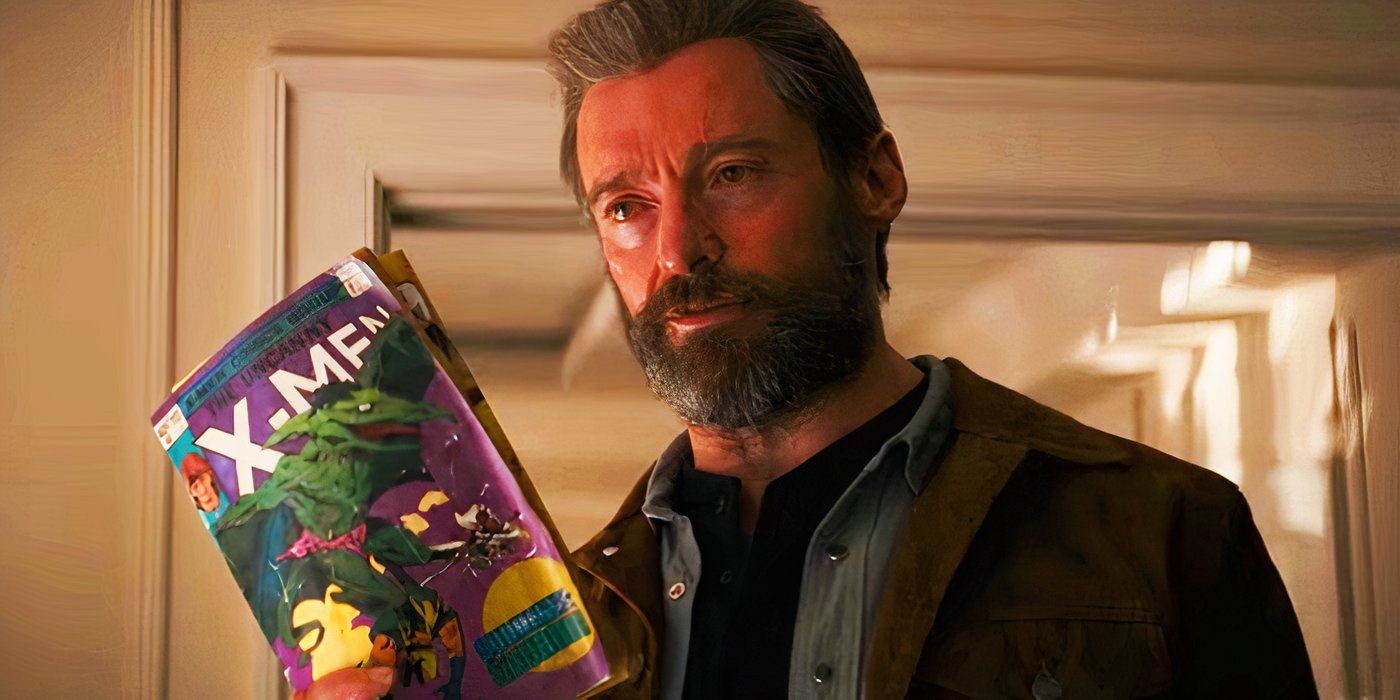 Wolverine with an X-Men comic book in Logan