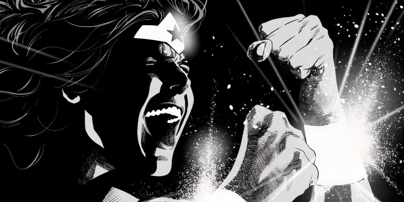 Wonder Woman #6 variant cover black and white power yell scream
