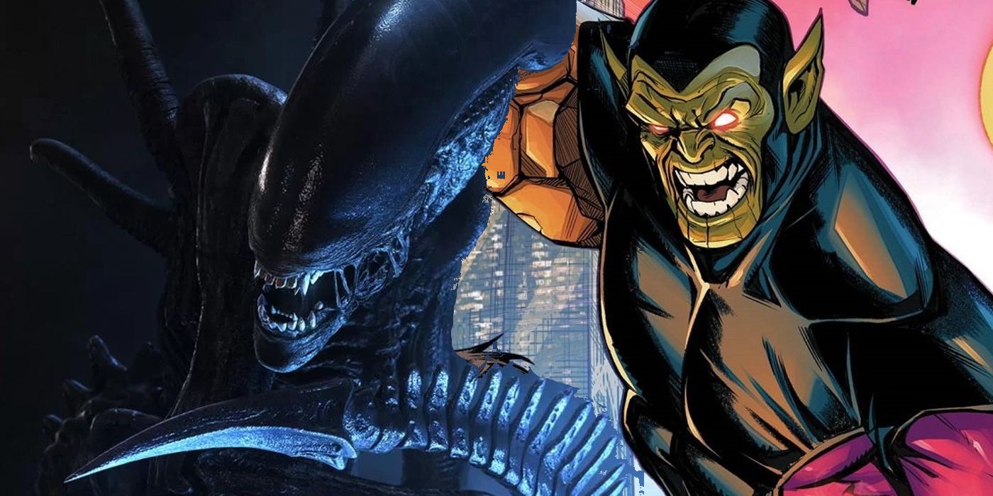 Xenomorph from Alien with a Super Skrull from Marvel Comics
