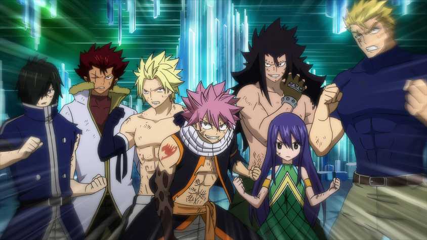 First, Second, and Third Generation Dragon Slayers Standing in Fighting Positions