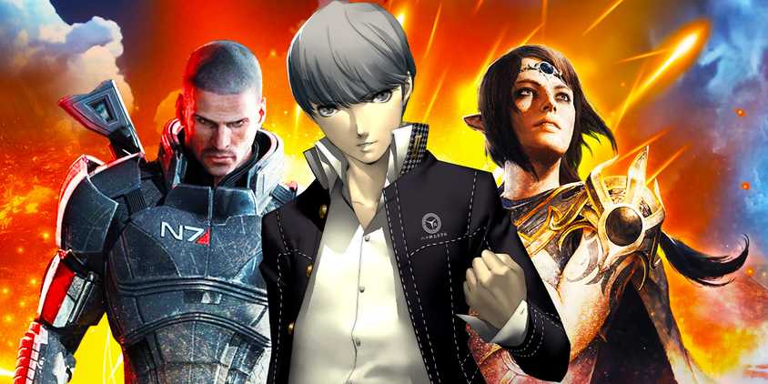 Yu Narukami from Persona 4 with Shadowheart from BG3 and Commander Shepherd from Mass Effect
