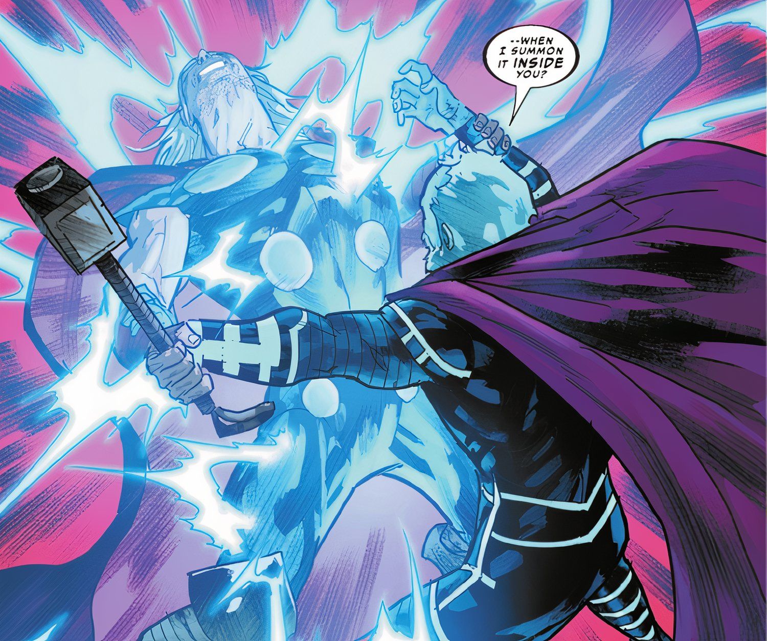 Zeus invocando relâmpago em Thor Marvel