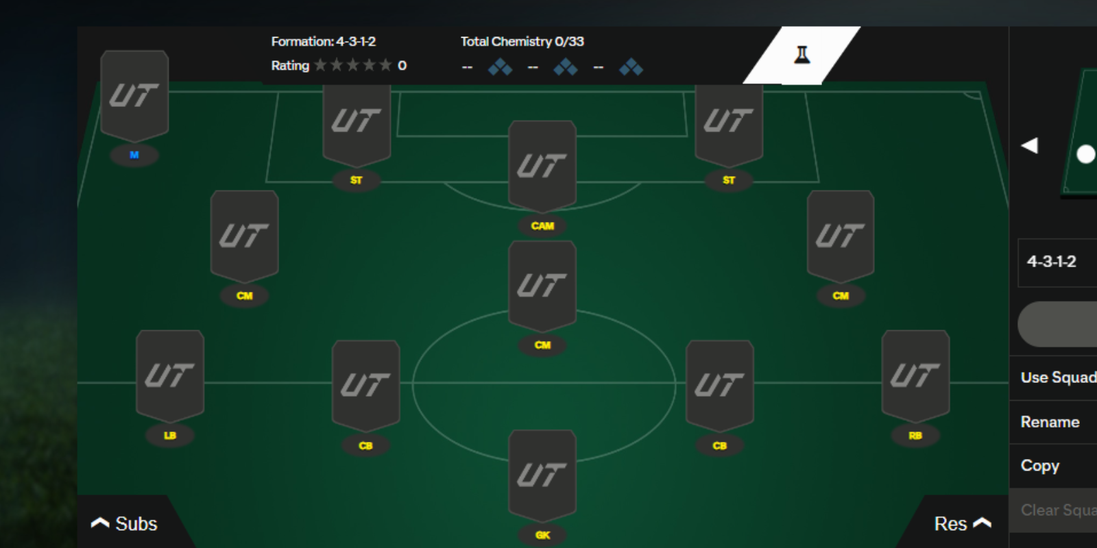 Configuração do EA Sports FC 25 Formações 4-3-1-2