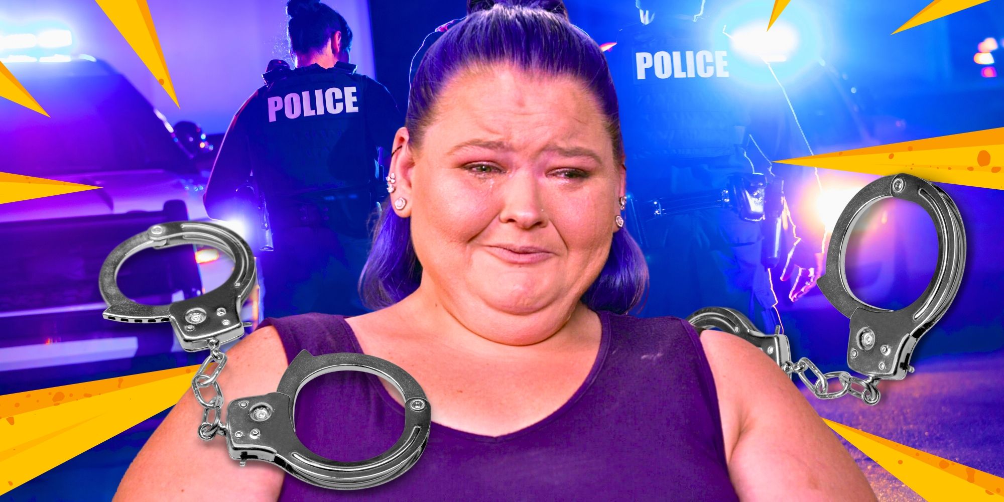 1000-Lb Sisters' Amy Slaton cries amid handcuffs and police officers.