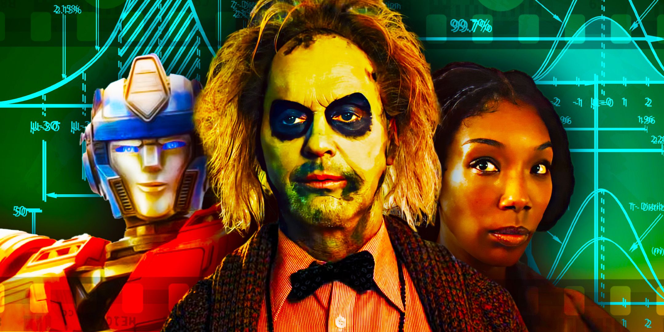 Optimus Prime in Transformers One, Betelgeuse in Beetlejuice 2, and Belinda in The Front Room