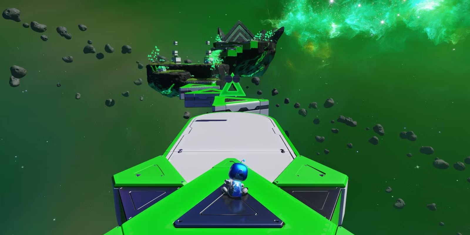 Localização inicial dos níveis do Astro Bot Void para os níveis do Triângulo