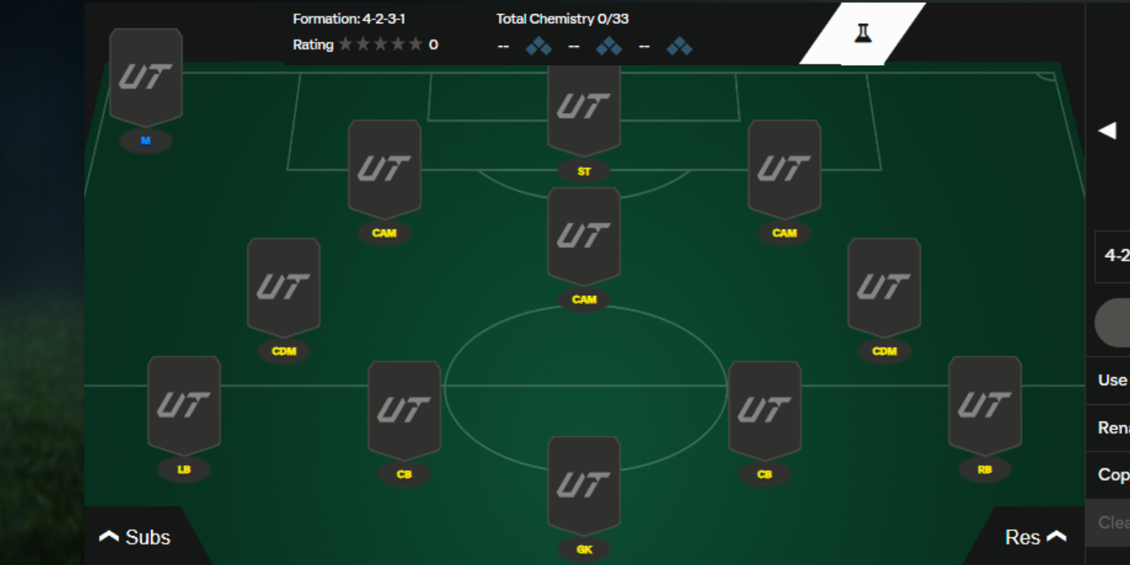 Configuração do EA Sports FC 25 Formações 4-2-3-1