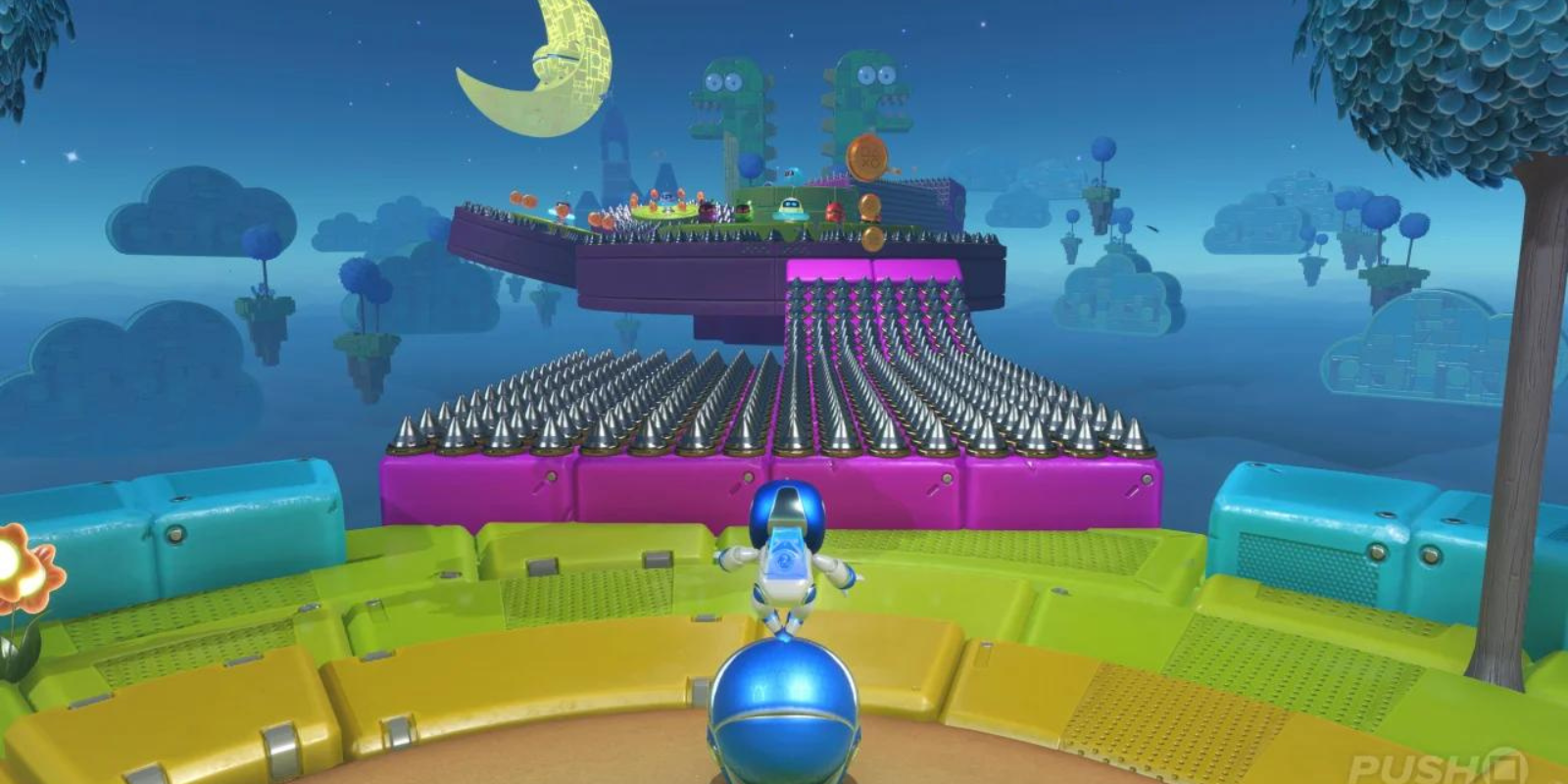 Astro Bot Rolling Star Luna nível ponto de partida