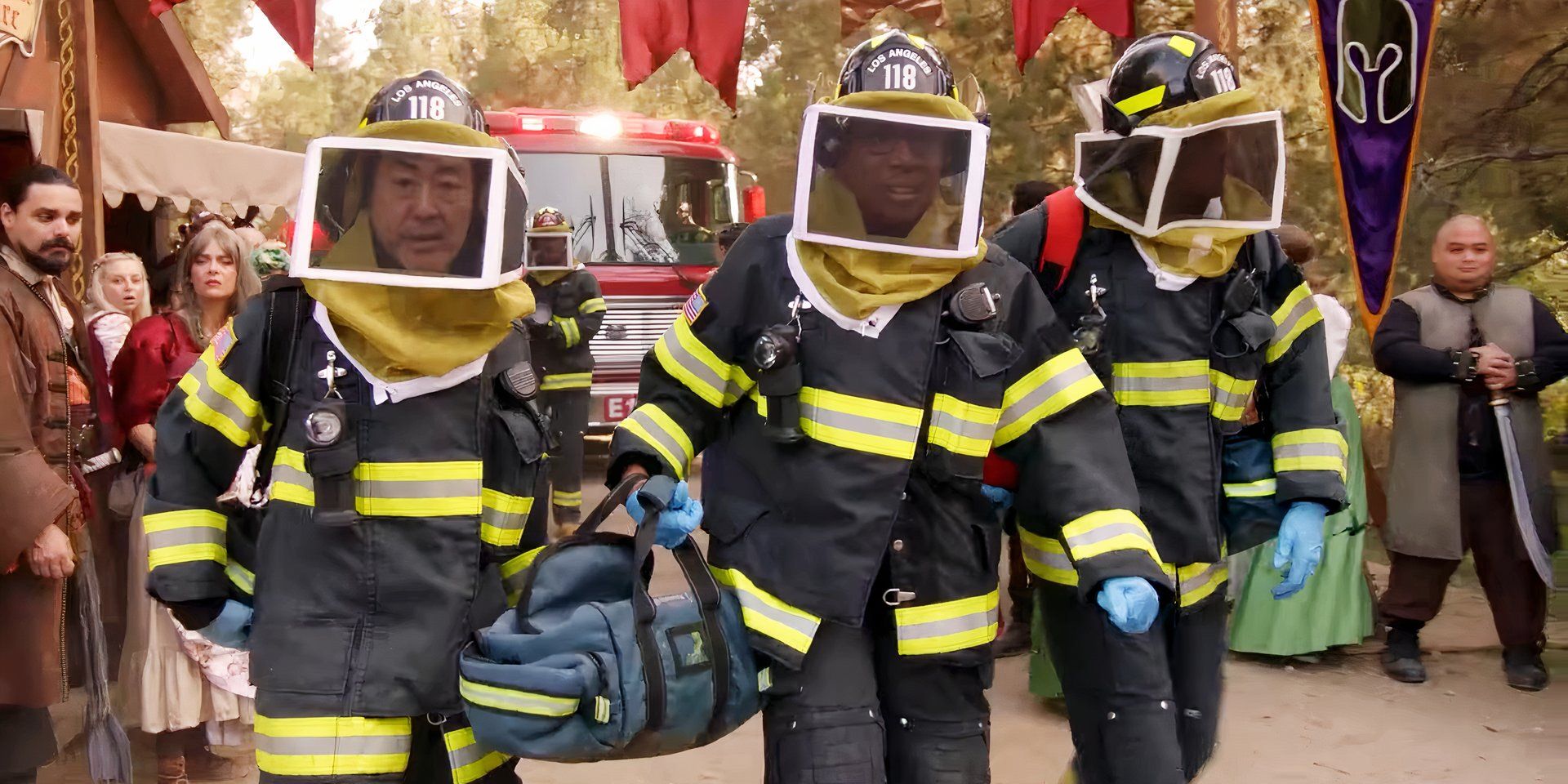 9-1-1 characters in bees masks in season 6 episode 8