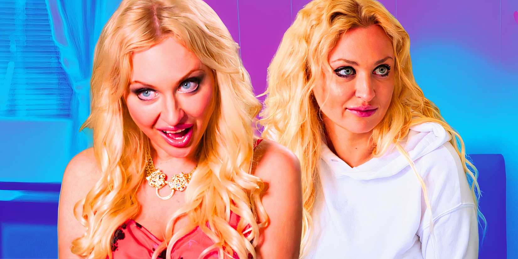 90 Day Fiancé_ Natalie Mordovtseva making a funny face next to picture of her smiling